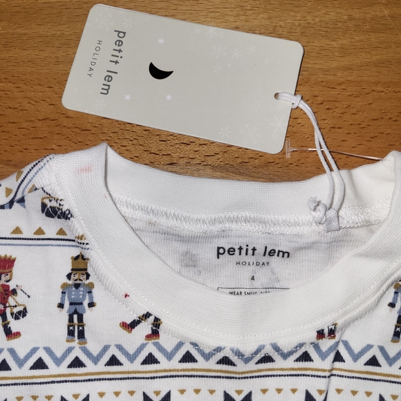Nwt Boys Size 4 Petit Lem Kids Pajamas Holiday Nutcracker Organic Cotton - Picture 3 of 3